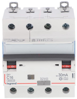Legrand Liekamosios srovės pertraukiklis 4P 16A C 0,03A tipas A P314 DX3 (411234)