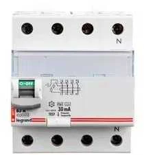 Legrand 411696 Liekamosios srovės grandinės pertraukiklis P 304 4P 63A 0,03A F tipas (HPI) DX3 SERIJA 411696