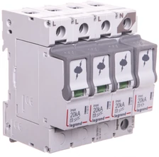 Legrand 412227 Viršįtampių iškroviklis C tipas 2 3P+N 20kA 1,2kV ON 300 TT/TNS 412227