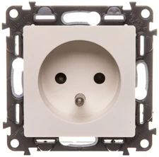 Legrand 753284 VALENA LIFE Lizdas pojedyncze su/u 2P+Z su przesłonami kreminė 753284