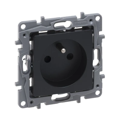 Legrand Niloe Selection Socket 2p+su 16A 250V (su sklende, automatiniais gnybtais) antracitas 762225
