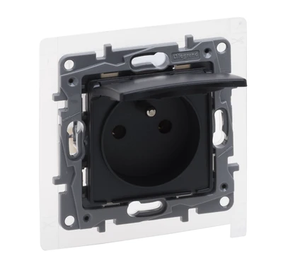 Legrand Nlonoe Selection Nest 2p + su IP44 16A 250V be diafragmos, varžtų terminalai antracitas 762261