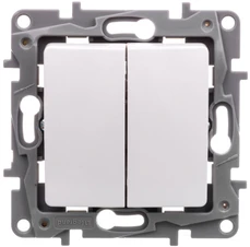 Legrand laiptų jungiklis 10AX + mygtukas 6A baltas (764509)