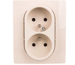 Legrand 764641 NILOE Lizdas double su/u compact 16 A 250 V su langinėmis kremas 764641