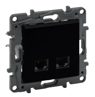 FAELZ Dvigubas kompiuterio lizdas Legrand Niloe 863560 RJ45 kat.5e UTP juodas