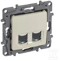 Legrand Dvigubas kompiuterio lizdas NILOE 2xRJ45 kat.6 UTP kremas - 664874
