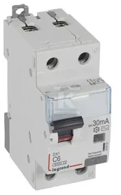 „Legrand“ liekamasis grandinės pertraukiklis 2P 6A C 0,03A tipas AC P312 - 411010