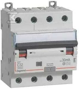 „Legrand“ liekamasis grandinės pertraukiklis 4P 32A C 0,03A tipas AC P314 DX3 (411189)