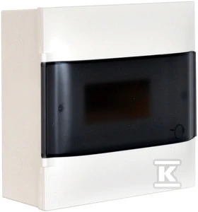„Legrand Practibox S 134218“ modulinė paskirstymo plokštė, montuojama ant paviršiaus, 1x8 moduliai, IP40, skaidrus durys