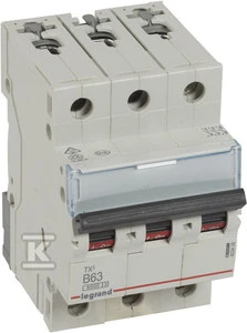 Legrand grandinės pertraukiklis S303 B63 TX3 63A 6kA 403408