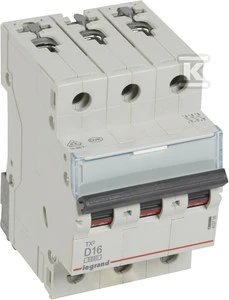 Legrand miniatiūrinis grandinės pertraukiklis S303 D16 TX3 16A 6kA 403755