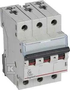 „Legrand“ grandinės pertraukiklis 3P D 6A 6 kA AC S303 TX3 (403751)