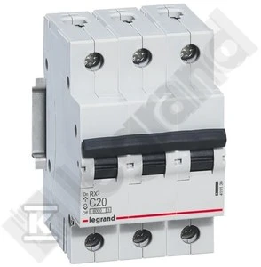 Legrand grandinės pertraukiklis Rx3 3P C 20A 6000A - 419236