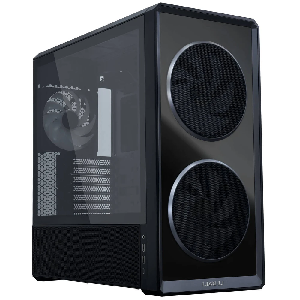 Kompiuterio korpusas Lian Li LANCOOL 217 INF, Mid-Tower, grūdinto stiklo šoninis langas, RGB apšvietimas, juodos spalvos