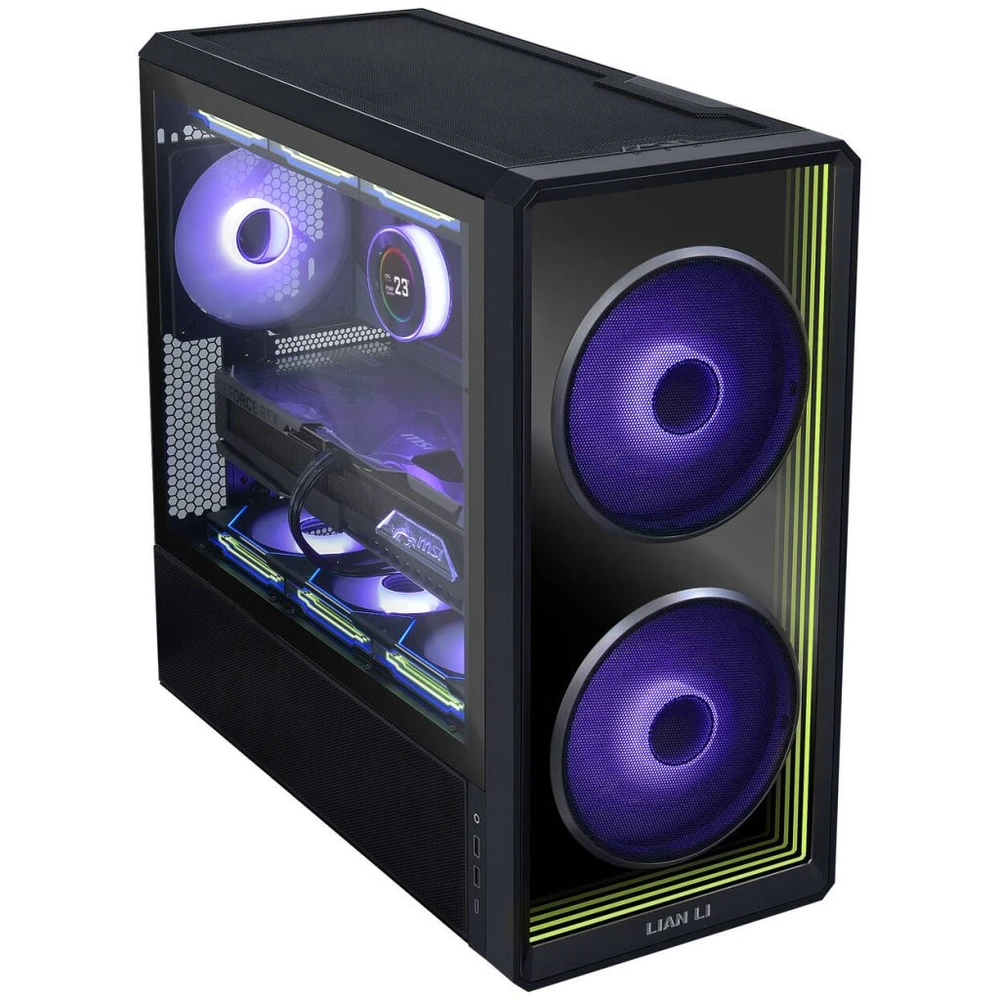 Kompiuterio korpusas Lian Li LANCOOL 217 INF, Mid-Tower, grūdinto stiklo šoninis langas, RGB apšvietimas, juodos spalvos