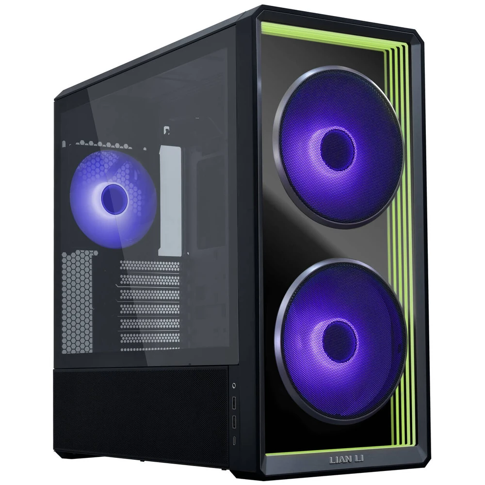 Kompiuterio korpusas Lian Li LANCOOL 217 INF, Mid-Tower, grūdinto stiklo šoninis langas, RGB apšvietimas, juodos spalvos