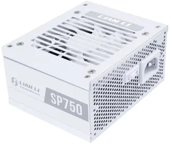 Lian Li SP serijos Platinum 80 PLUS Platinum maitinimo šaltinis, SFX, pilnai modulinis, PCIe 5.1, ATX 3.1 & 850 vatų, baltas
