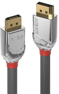 DisplayPort Kabelis - LINDY Cromo Line DisplayPort 1.4 Kabelis, M/M, 7680x4320@60Hz, 2 m, Pilkas