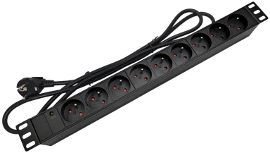 Alantec maitinimo lizdas 19'' 230V - 9 lizdai (E tipo - CEE 7/5), su LED, 3,0 m laidas CEE 7/7 (PZ091U3M)