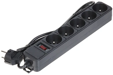 Prailgintuvas su apsauga Akyga AK-SP-05A juoda - 5 lizdai - 1.8 m