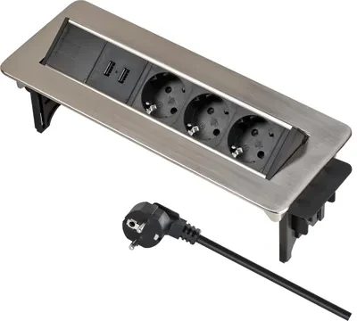 Brennenstuhl Indesk maitinimo šaltinis, 3 jungčių + 2 USB jungtys