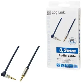LOGILINK CA11050 LOGILINK - Garso kabelis 3.5 Stereo M/M 90 kampinis, 0.50 m, mėlynas
