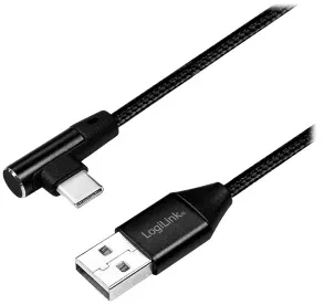 LOGILINK CU0138 LOGILINK – USB 2.0 kabelis USB-A kištukas iki USB-C (90 kampu) kištukas, 1 m