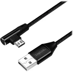 LOGILINK CU0142 LOGILINK – USB 2.0 į mikro-USB (90 kampu) kištukas, 1 m