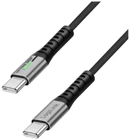 LogiLink USB-C 20 Gb/s, 240W 1.0m braided juoda