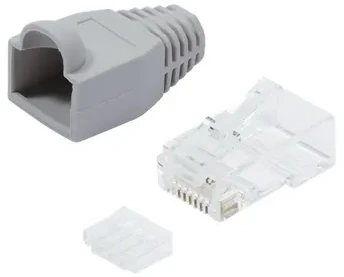 LOGILINK MP0023 LOGILINK - Kištukinė jungtis Cat.6 RJ45 100vnt. komplektas, neekranuotas, pilkas