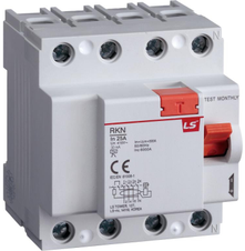 Schneider Electric Lsis RKN4P 25A 30MAA Liekamosios srovės grandinės pertraukiklis 4P 25A 0,03A tipas A RKN4P 25A 30MAA 06220456R0