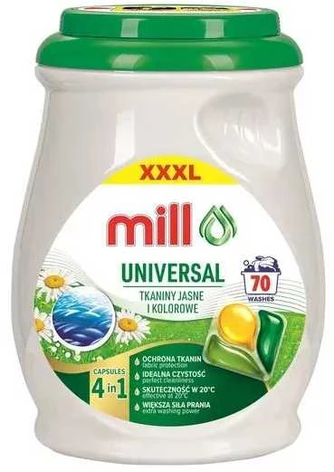 Madonis MILL PROFESSIONAL 3-chamber universal laundry capsules, 70 pcs.