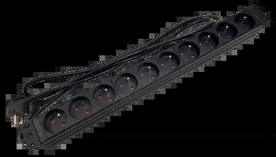 Maitinimo juosta 19" 230V - 10 lizdų (E tipas - CEE 7/5), kabelis 1,8m CEE 7/7 ALANTEC
