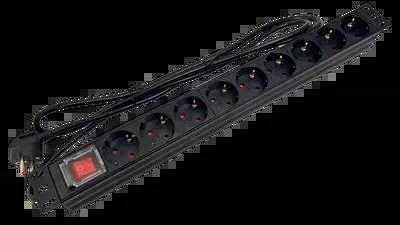Maitinimo juostelė 19" 230V - 9 lizdai (F tipas - CEE 7/3 schuko), su LED jungikliu, 1,8 m laidu CEE 7/7 ALANTEC