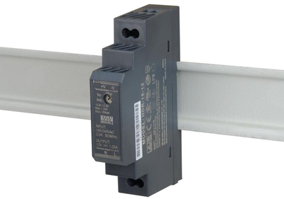 ĮKROVIKLIS IMPULSOWY NA SZYNĘ DIN MEAN WELL HDR-15-12 12V/15W/1.25A