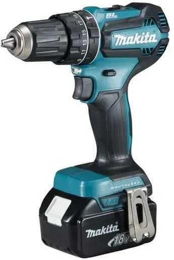 Makita DHP485RFJ Akumuliatorinis smūginis gręžtuvas, 18 V, 2x 3,0 Ah Li-ion, 50/25 Nm, 1,7kg, LED, BL-motor, MAKPACK