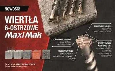 Grąžtas MAKITA grąžtai SDS MAX 18x 200x 340mm MAXI MAK 6-OSTRZOWE