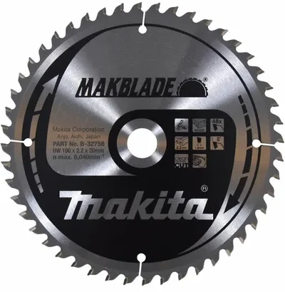 MAKITA PIŁA TARCZOWA 190x20x48z MAKBLADE DREWNO