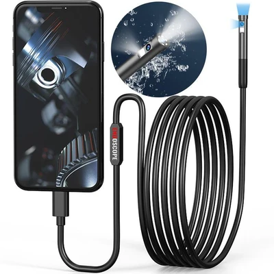 MBG Dviguba endoskopinė apžiūros kamera su dviem kameromis, 2 m, 7 LED, 2 x FHD, WIFI, skirta „iPhone“