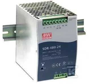 Mean Well MAITINIMO TAIKYMAS DIN bėgeliui 480W 24V 20A