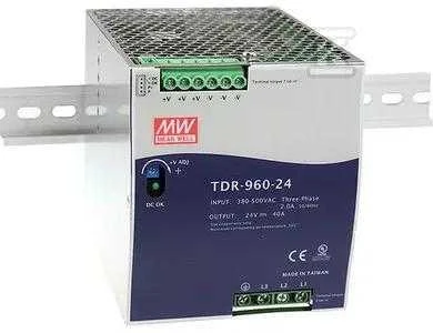 Mean Well MAITINIMO TAIKYMAS DIN bėgeliui, 3 FAZIŲ, 960W 24V