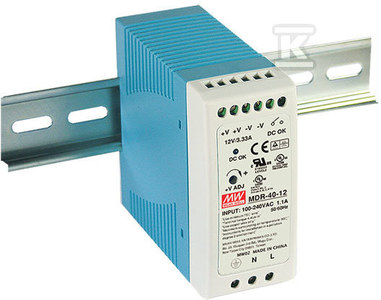 Mean Well MAITINIMO TAIKYMAS DIN bėgeliui 40W 24V 1,7A