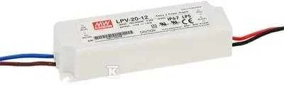 Impulsinis maitinimo šaltinis LED 24V 20W 0.84A IP67, Mean well, LPV-20-24