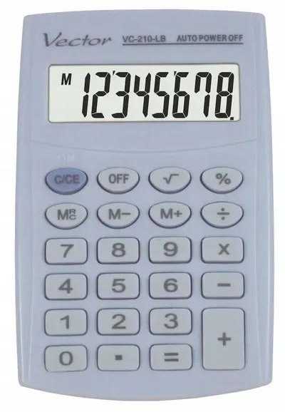 Men's Vector Vector KAV VC-210 LB pocket skaičiuotuvas, 8 digits, 64x98.5 mm, light mėlynas