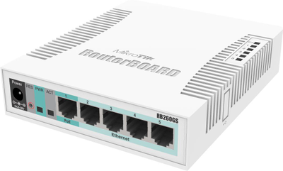 Šakotuvas MikroTik | Switch | RB260GS | Web managed | Desktop | SFP jungtys quantity SFP jungtys quantity 1 | Power over Ethernet (PoE) jungtys quantity 1