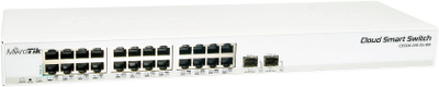 MikroTik | Cloud Smart Switch | CSS326-24G-2S+RM | Tvarkoma L2 | Montuojamas ant stovo | Gigabit Ethernet (vario) jungtys kiekis 24 | SFP+ jungtys kiekis 2 | 12 mėn.