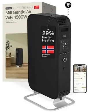 Tepalinis šildytuvas Mill Gentle Air OIL1500WIFI3 GEN3, 1500 W, iki 25 m², Juodas