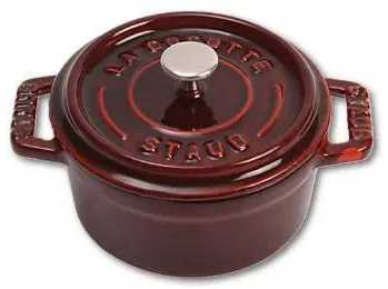 Staub apvalus ketaus mini puodas - 250 ml, grenadinas