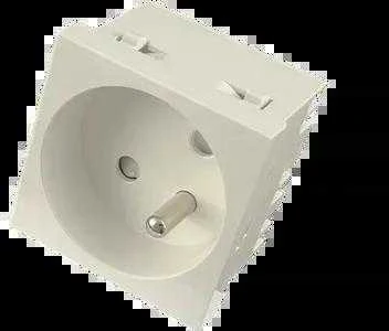 Modulinis elektros lizdas 2P+Z, 45x45, standartinis - pritaikytas kelių modulinių lizdų konstrukcijai. ALANTEC