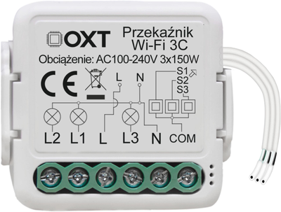 Modulis OXT mini przekaźnik 3 obwody WiFi TUYA T223